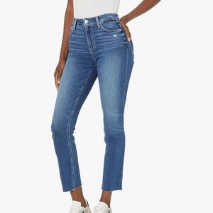 Paige Hoxton slim jeans, frayed hem.